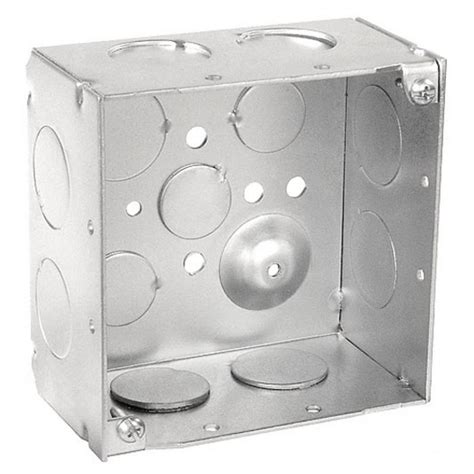 4 square junction box with 1 1 4 knockout|large junction box with knockouts.